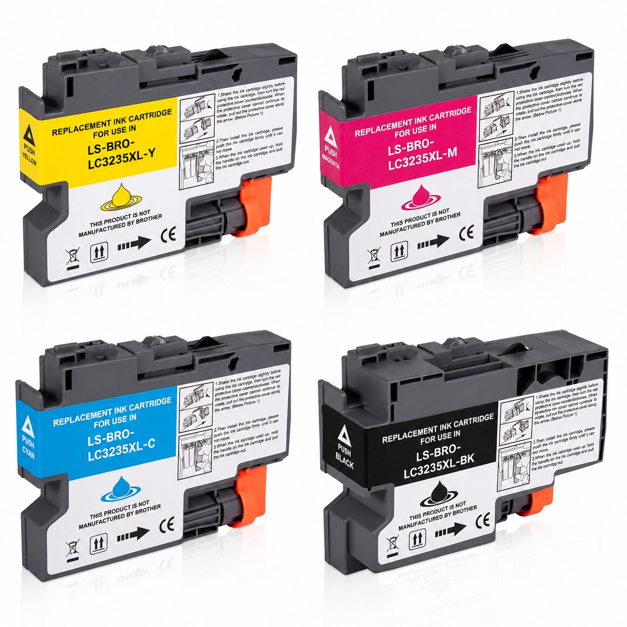 Compatible Brother LC3235XLBK C M Y Set of Colour Cartridges