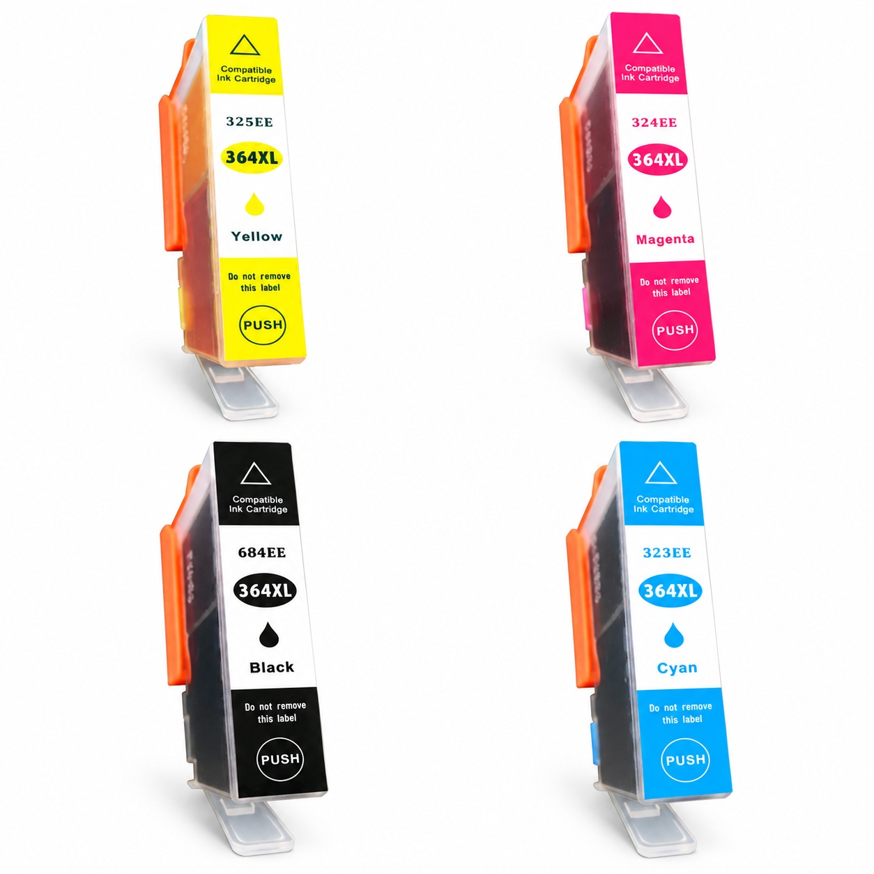 Compatible HP 364XL Set of four including Cyan, Magenta, Yellow and Black in cartridges