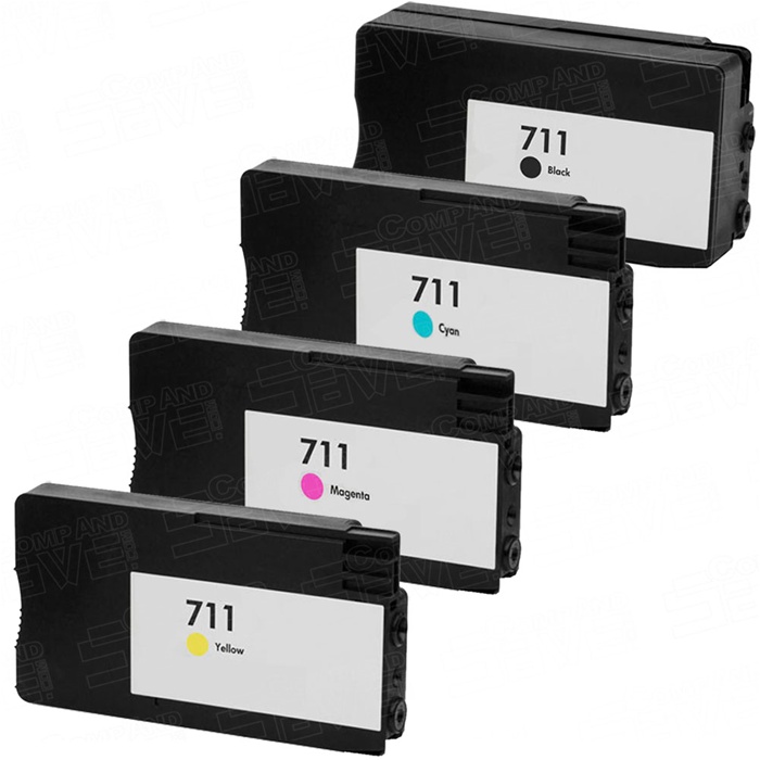 Compatible HP CZ130A CZ131A CZ132A CZ133A  HP711  Set of Colour Ink Cartridges